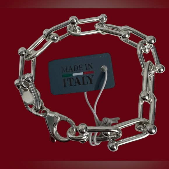 MIA Fiore Sterling Silver Plated Bronze U Link Italy Bracelet New - Picture 13 of 16